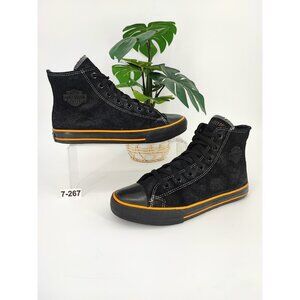 Harley-Davidson Women's Nathan Vulcanized Black Sneaker Size 7.5 US